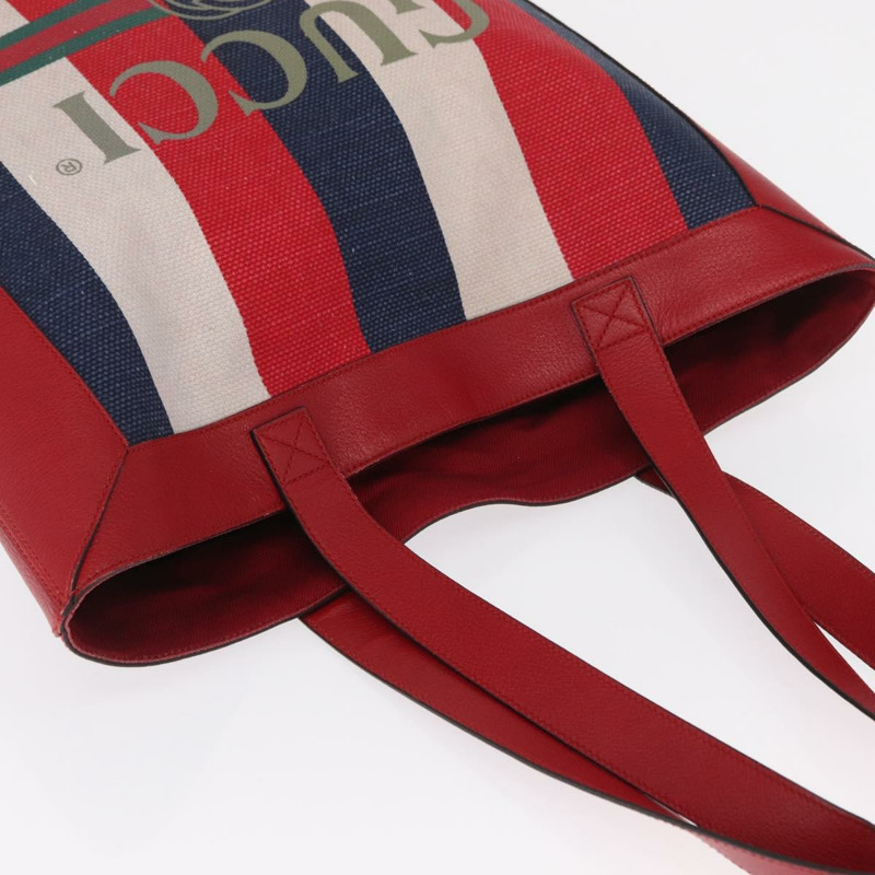 【日本直送】GUCCI Sherry Line 帆布手提包 白色 紅色 523781 正品 BA9487-5