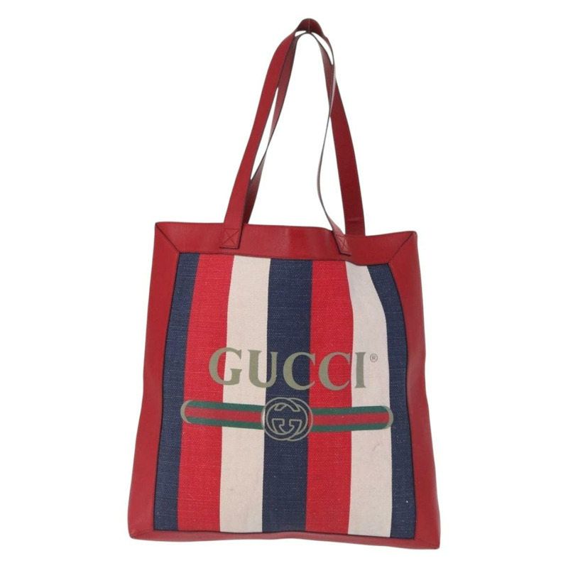 【日本直送】GUCCI Sherry Line 帆布手提包 白色 紅色 523781 正品 BA9487-12