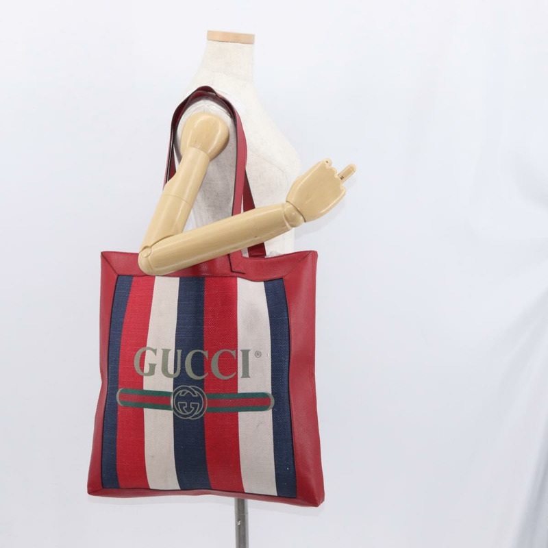 【日本直送】GUCCI Sherry Line 帆布手提包 白色 紅色 523781 正品 BA9487-20