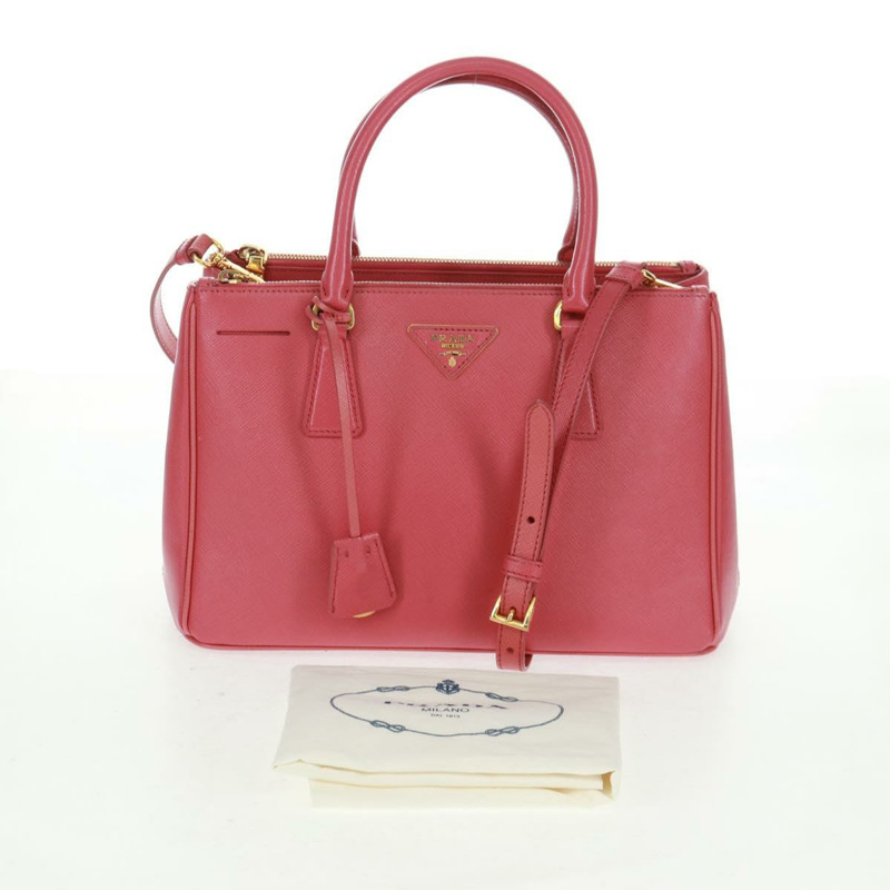 【日本直送】PRADA Galleria 手提包，Safiano 皮革，兩用，粉金配色，正品，貨號 163295V-11