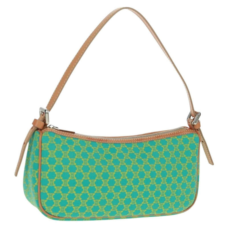 【日本直送】CELINE Macadam帆布配件包，綠松石藍銀色，正品編號159881V-0