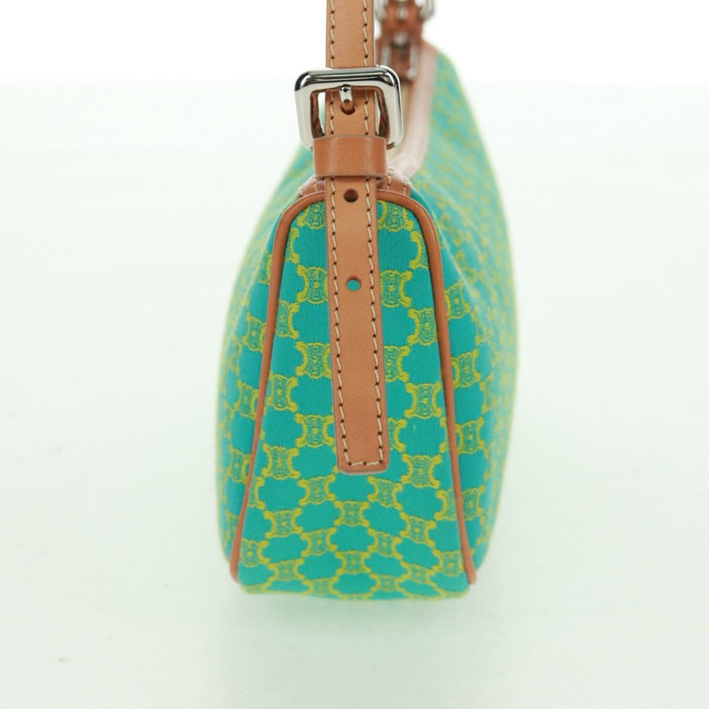 【日本直送】CELINE Macadam帆布配件包，綠松石藍銀色，正品編號159881V-2