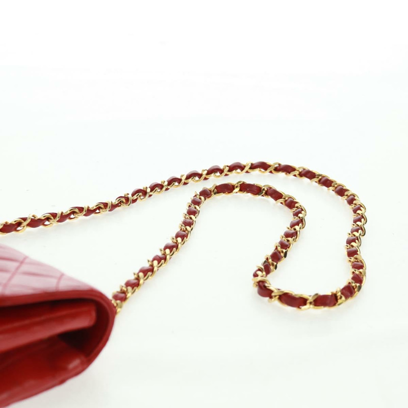 【日本直送】香奈兒 (CHANEL) 鏈條迷你絎縫 19 肩背包，羊皮材質，紅色，金色雙 C 標誌，正品編號 159916SAV-13