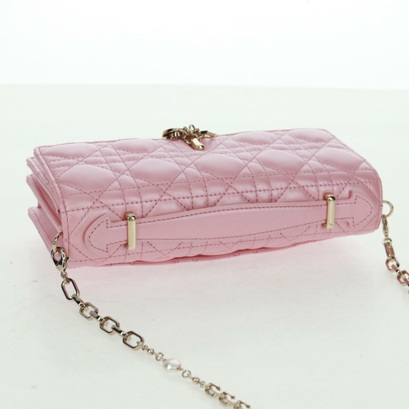 【日本直送】Christian Dior Cannage Miss Dior 鏈條包 皮革 2way 粉紅色 正品 159907SAM-5