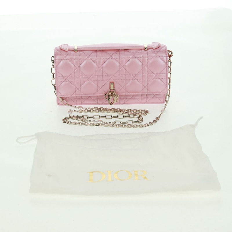 【日本直送】Christian Dior Cannage Miss Dior 鏈條包 皮革 2way 粉紅色 正品 159907SAM-11