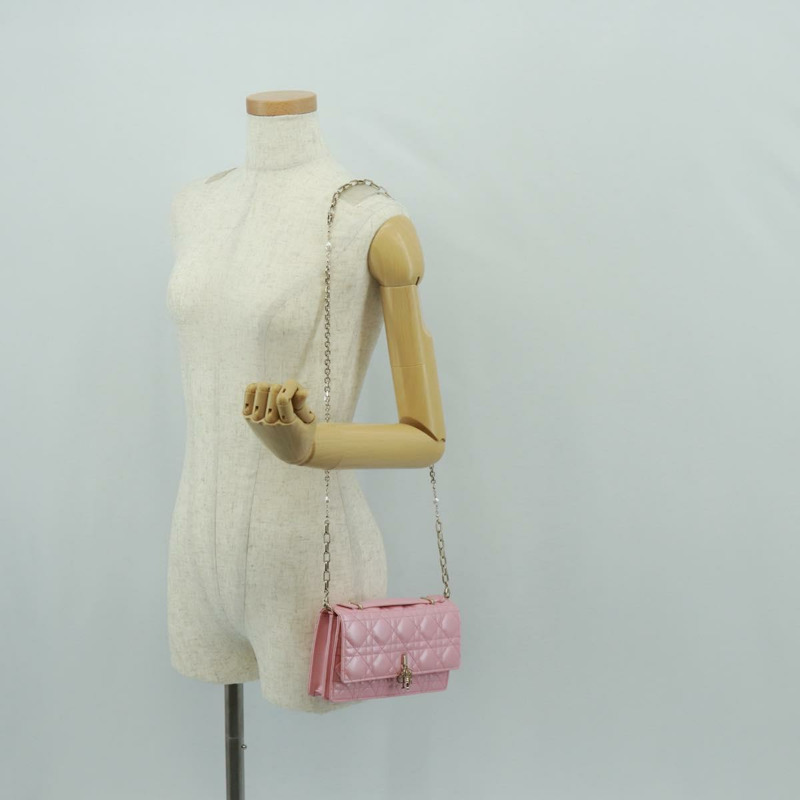 【日本直送】Christian Dior Cannage Miss Dior 鏈條包 皮革 2way 粉紅色 正品 159907SAM-23