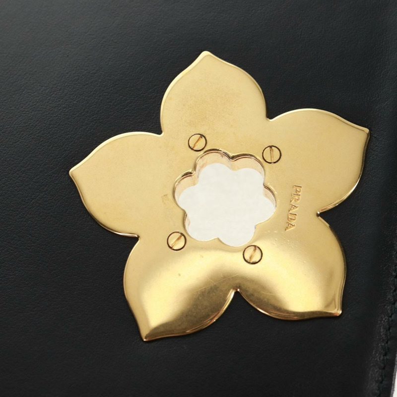 【日本直送】PRADA 鏈條肩背包 絲絨 黑色 金色 正品 159877SAV-8