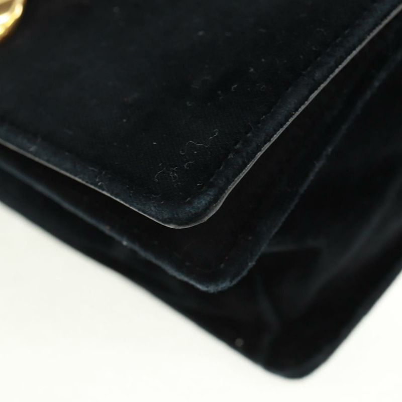 【日本直送】PRADA 鏈條肩背包 絲絨 黑色 金色 正品 159877SAV-15