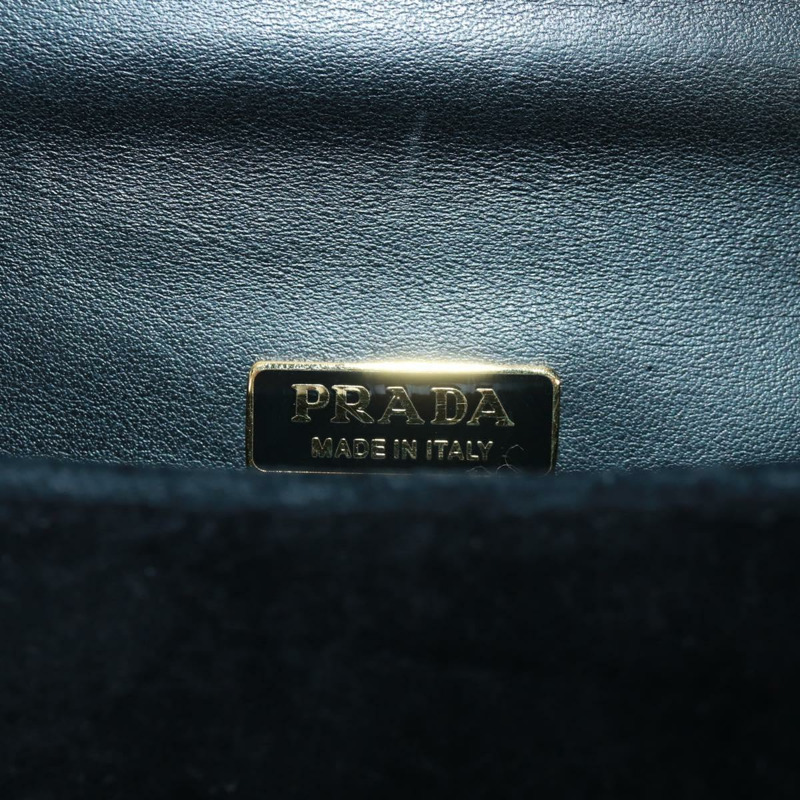 【日本直送】PRADA 鏈條肩背包 絲絨 黑色 金色 正品 159877SAV-21