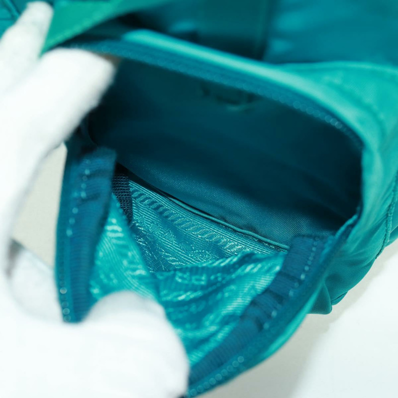 【日本直送】PRADA 雙肩包 尼龍材質 綠松石藍 銀色 正品 159914V-19