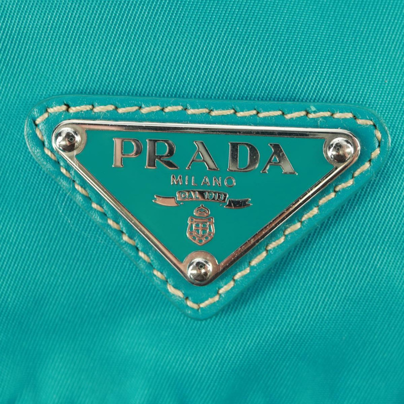 【日本直送】PRADA 雙肩包 尼龍材質 綠松石藍 銀色 正品 159914V-21