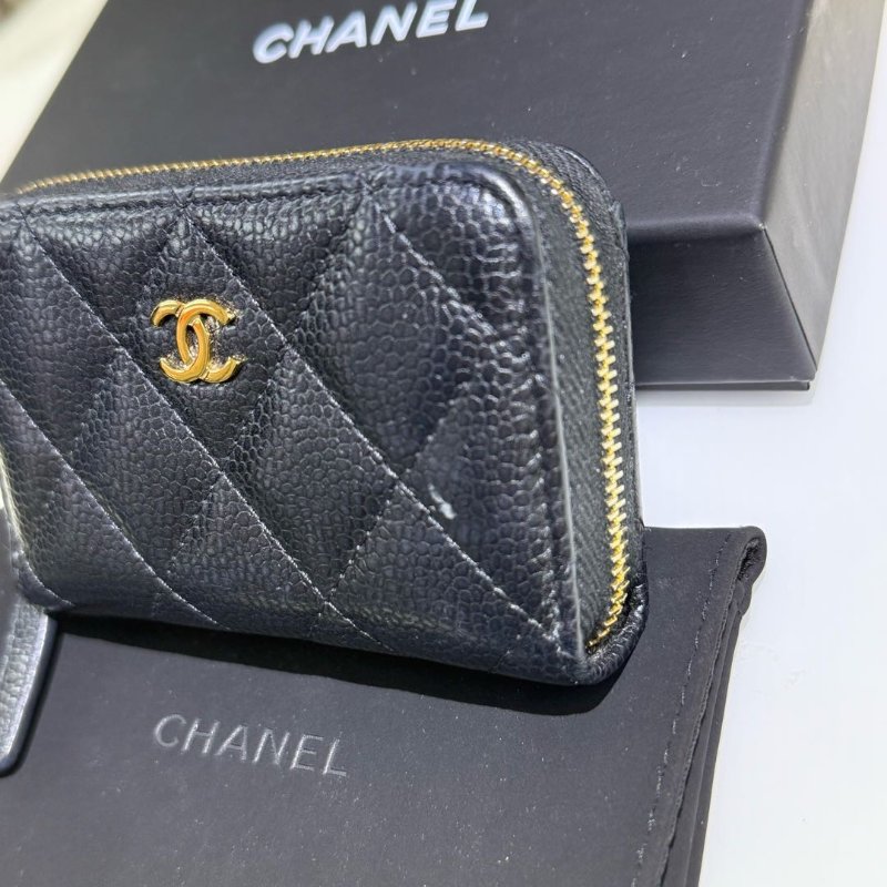 Chanel 黑金 魚子醬牛皮散子包 芯片款-1