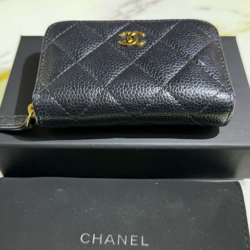 Chanel 黑金 魚子醬牛皮散子包 芯片款-2