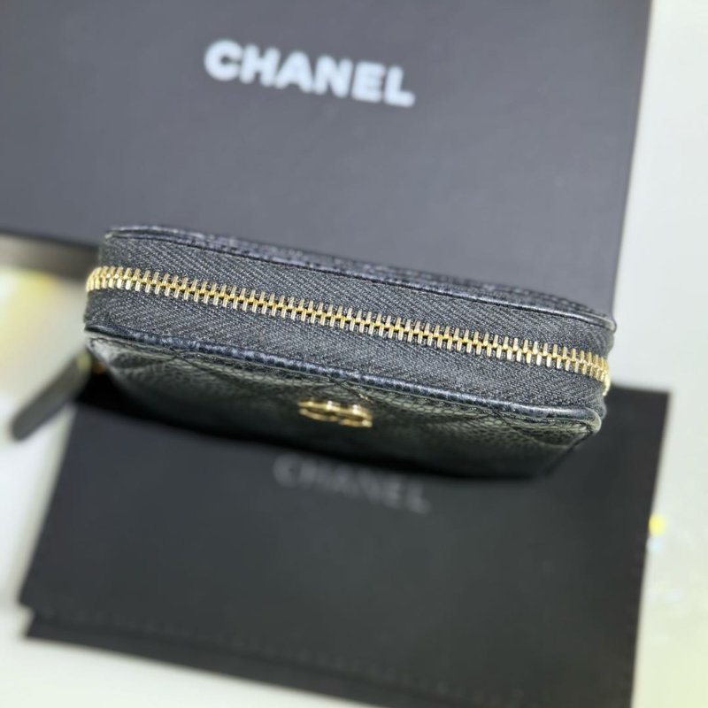 Chanel 黑金 魚子醬牛皮散子包 芯片款-3