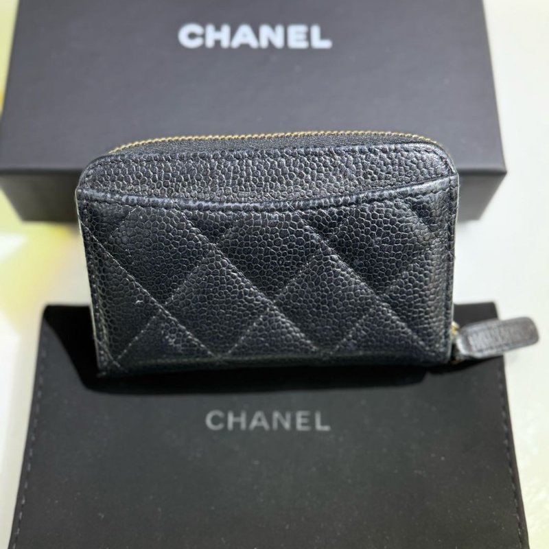 Chanel 黑金 魚子醬牛皮散子包 芯片款-5