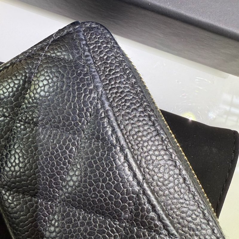 Chanel 黑金 魚子醬牛皮散子包 芯片款-6