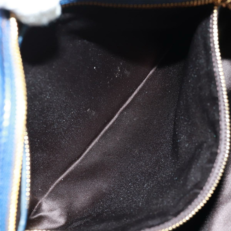 【日本直送】Miu Miu Matelasse 手提包 皮革 2way Blue Gold Auth 159908SAV-29