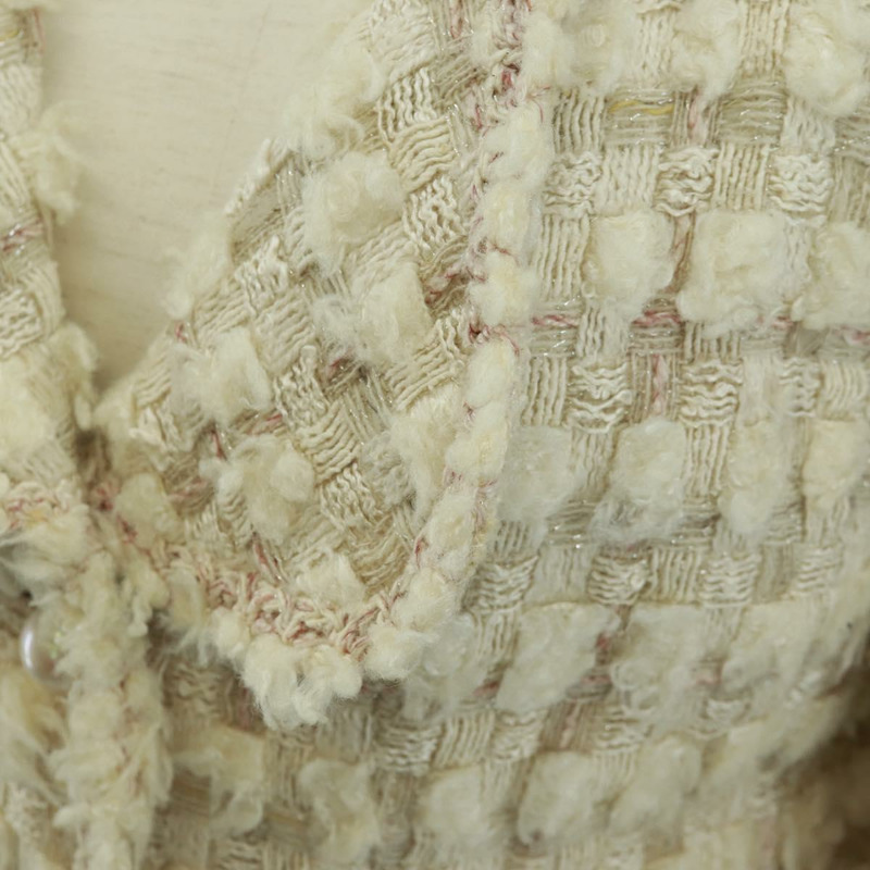 【日本直送】香奈兒外套半裙套裝，斜紋軟呢白色，CC標誌，貨號159923V-5