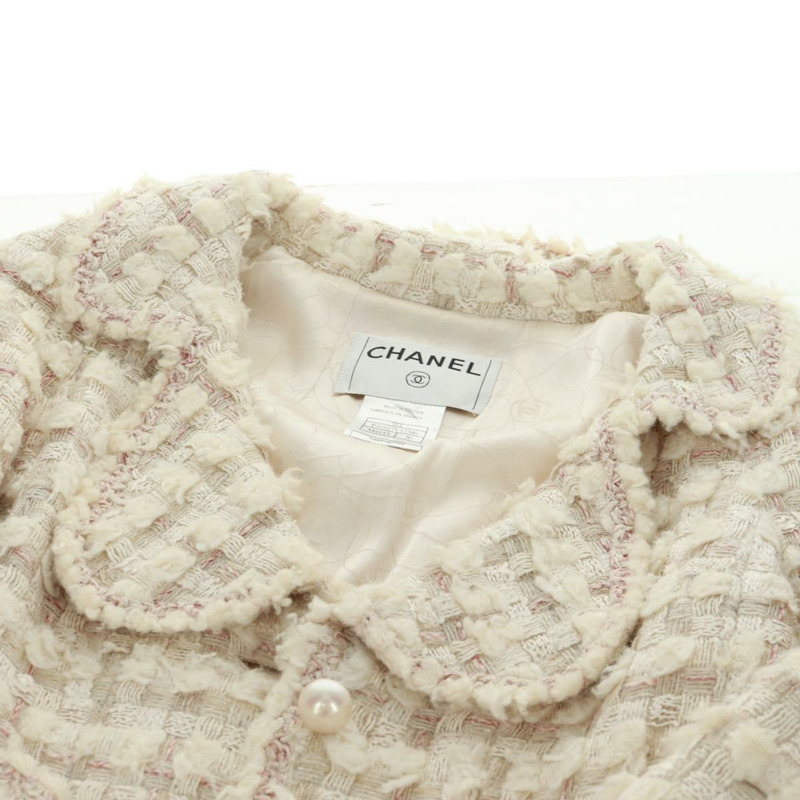 【日本直送】香奈兒外套半裙套裝，斜紋軟呢白色，CC標誌，貨號159923V-14