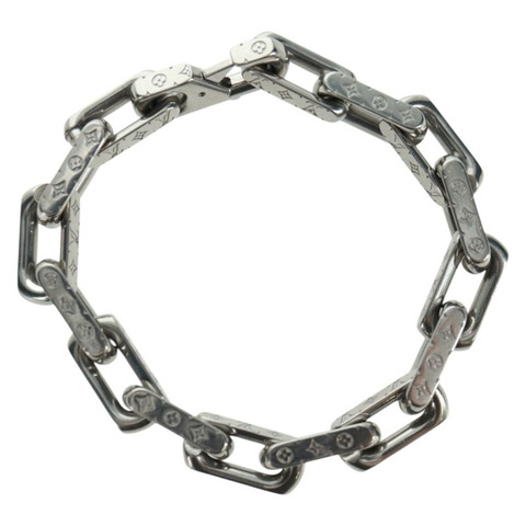 路易威登 Monogram 手鍊 銀色 M00309 LV Auth am10470M