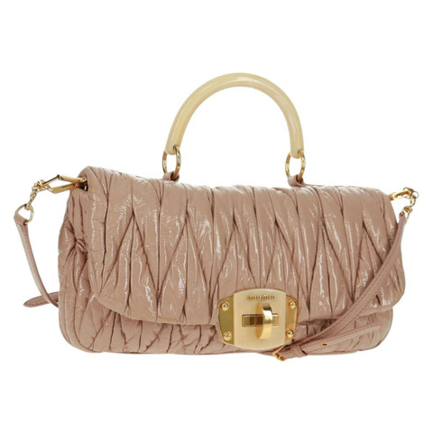 Miu Miu 手提包 漆皮 兩用 粉紅金配色 正品 am10466V