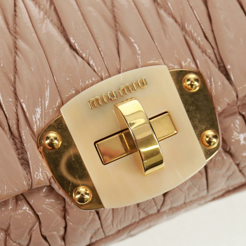 【日本直送】Miu Miu 手提包 漆皮 兩用 粉紅金配色 正品 am10466V-20