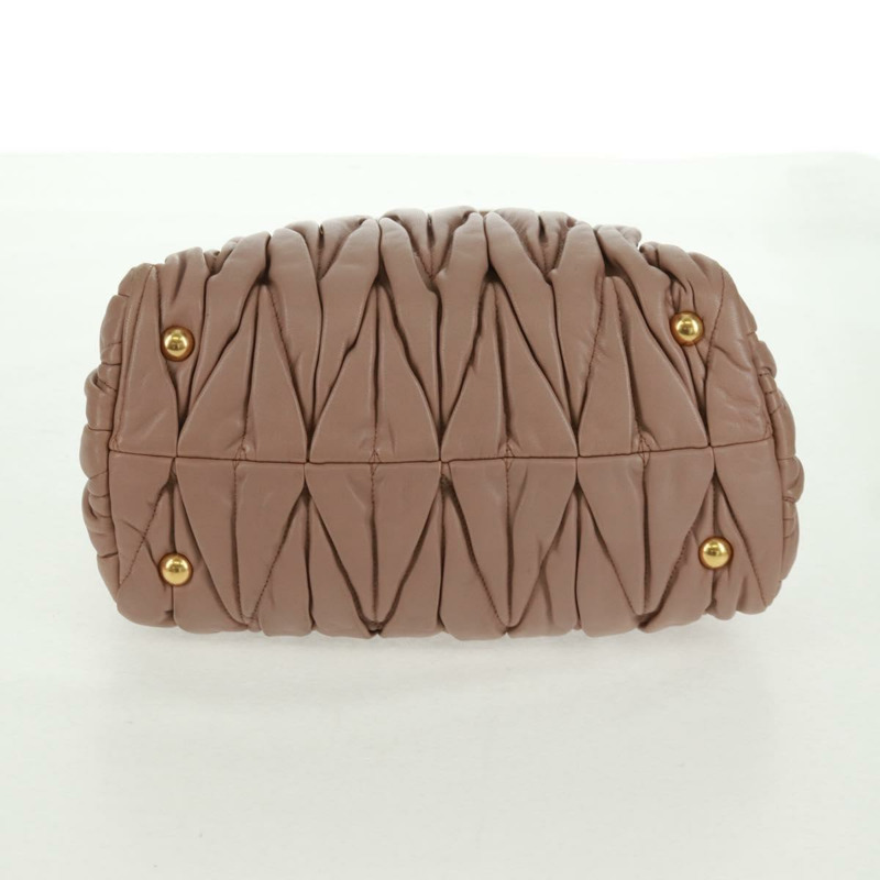 【日本直送】Miu Miu Matelasse 手提包 皮革 兩用 金色 淺粉色 正品 am10480V-5