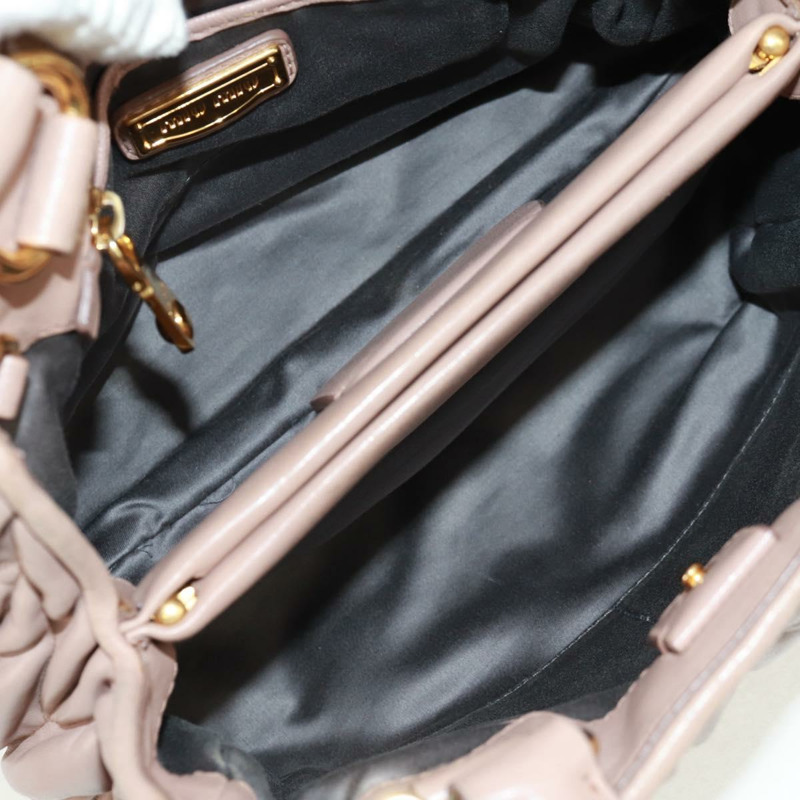 【日本直送】Miu Miu Matelasse 手提包 皮革 兩用 金色 淺粉色 正品 am10480V-9