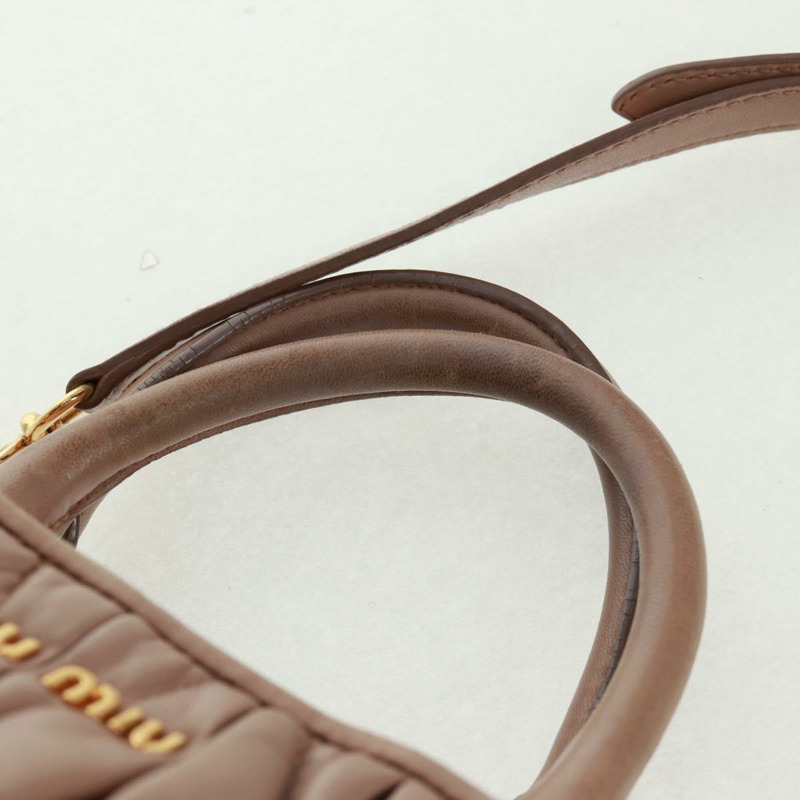 【日本直送】Miu Miu Matelasse 手提包 皮革 兩用 金色 淺粉色 正品 am10480V-13