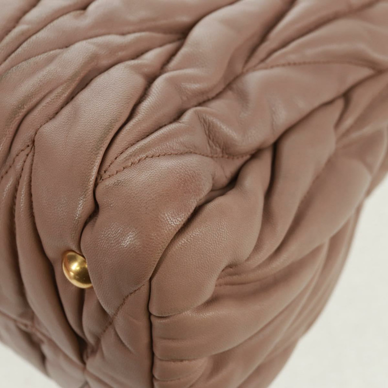 【日本直送】Miu Miu Matelasse 手提包 皮革 兩用 金色 淺粉色 正品 am10480V-19
