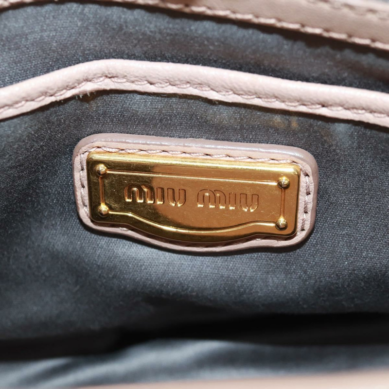 【日本直送】Miu Miu Matelasse 手提包 皮革 兩用 金色 淺粉色 正品 am10480V-21