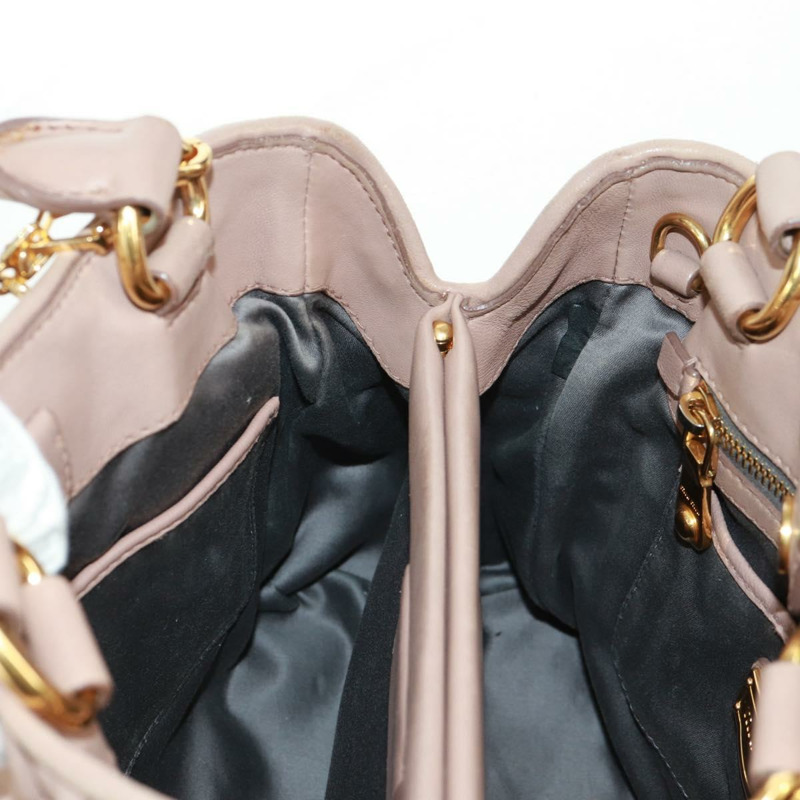 【日本直送】Miu Miu Matelasse 手提包 皮革 兩用 金色 淺粉色 正品 am10480V-23