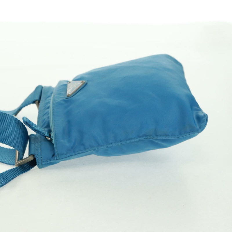 【日本直送】PRADA 尼龍藍銀色單肩包 Auth 163845V-2