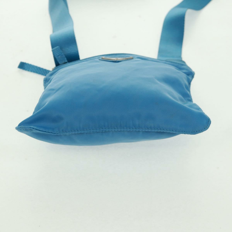 【日本直送】PRADA 尼龍藍銀色單肩包 Auth 163845V-4