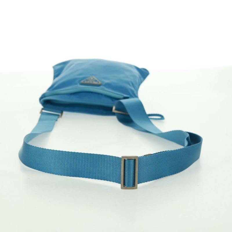 【日本直送】PRADA 尼龍藍銀色單肩包 Auth 163845V-6