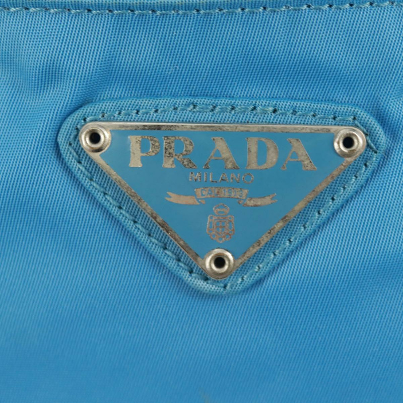 【日本直送】PRADA 尼龍藍銀色單肩包 Auth 163845V-17