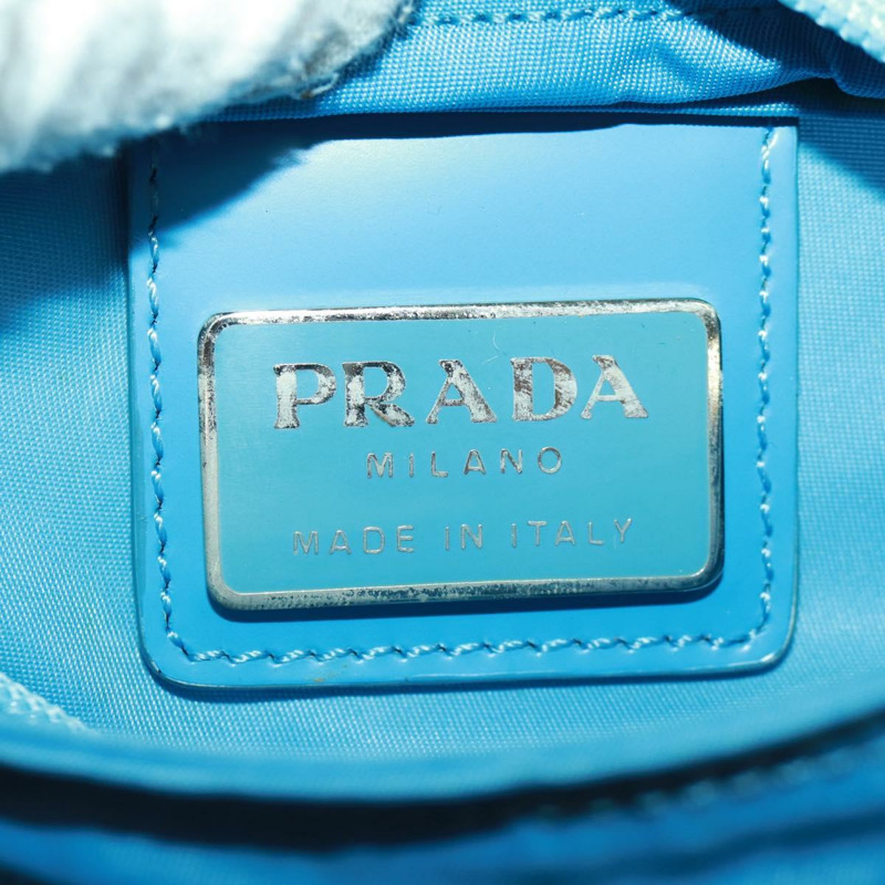 【日本直送】PRADA 尼龍藍銀色單肩包 Auth 163845V-19