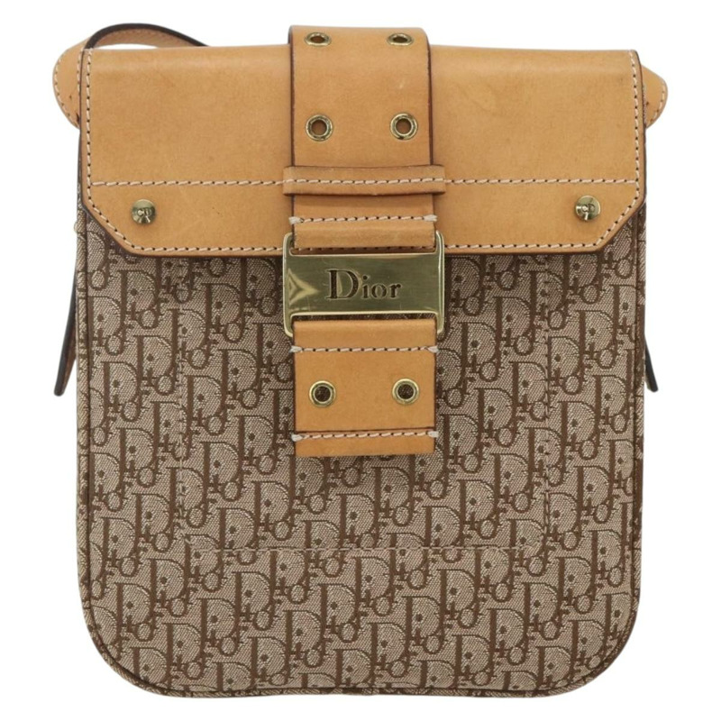 【日本直送】Christian Dior Trotter帆布街頭風單肩包 米色金色 正品 ki6338-12