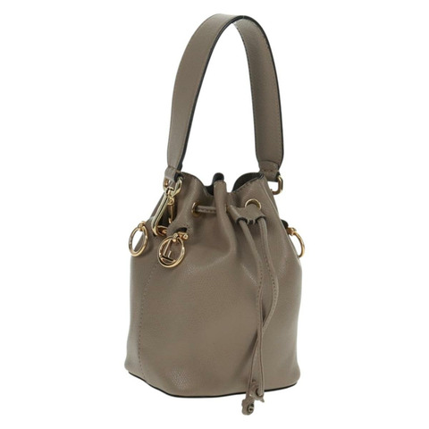 FENDI 手提包 皮革 灰色 金色 正品 ki6319