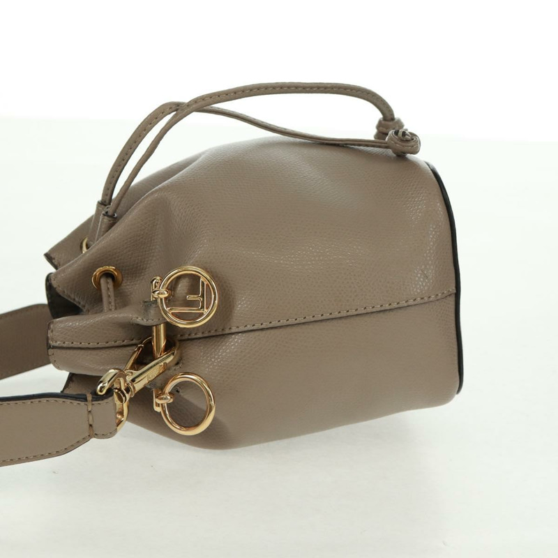 【日本直送】FENDI 手提包 皮革 灰色 金色 正品 ki6319-2