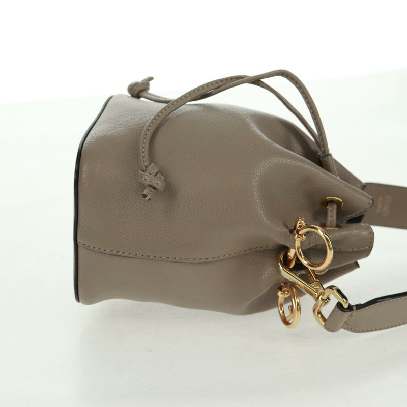 【日本直送】FENDI 手提包 皮革 灰色 金色 正品 ki6319-3