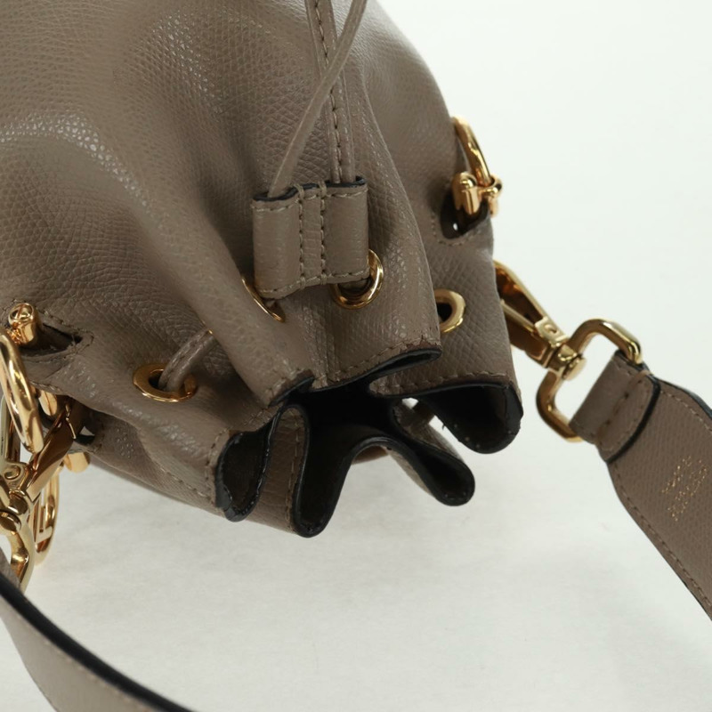 【日本直送】FENDI 手提包 皮革 灰色 金色 正品 ki6319-5