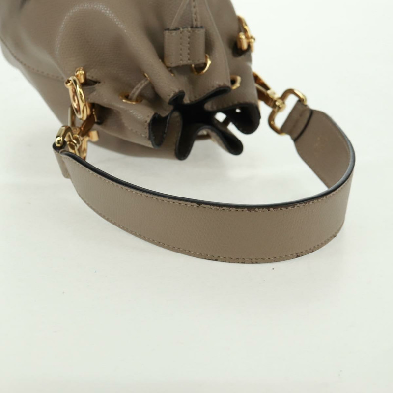 【日本直送】FENDI 手提包 皮革 灰色 金色 正品 ki6319-6