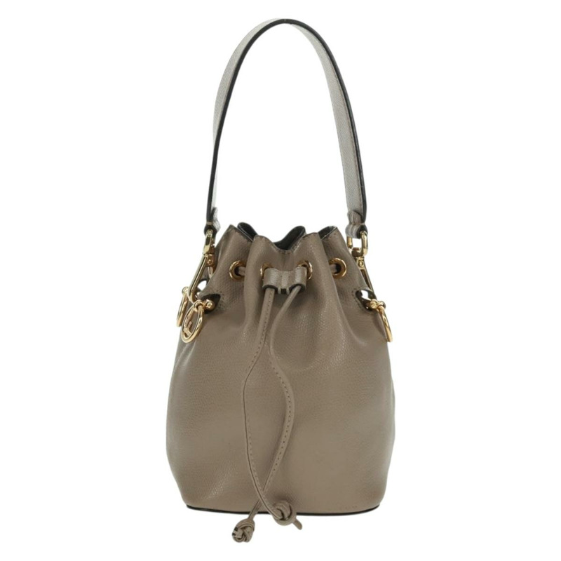 【日本直送】FENDI 手提包 皮革 灰色 金色 正品 ki6319-12