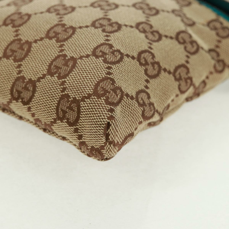 【日本直送】GUCCI GG帆布腰包 米色 藍綠色 銀色 28566 正品 ki6279V-15