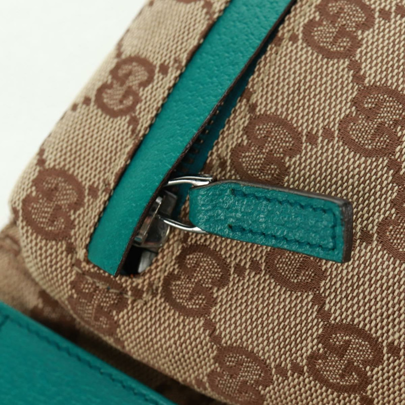 【日本直送】GUCCI GG帆布腰包 米色 藍綠色 銀色 28566 正品 ki6279V-19