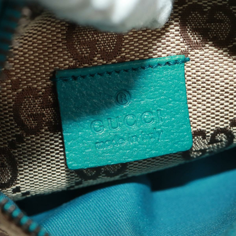 【日本直送】GUCCI GG帆布腰包 米色 藍綠色 銀色 28566 正品 ki6279V-20
