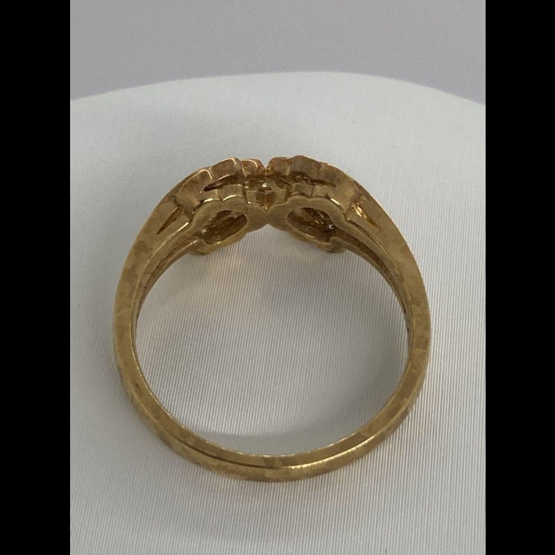 Christian Dior 迪奧 vintage 18K金 天然鑽石蝴蝶結戒指 鑽戒-2