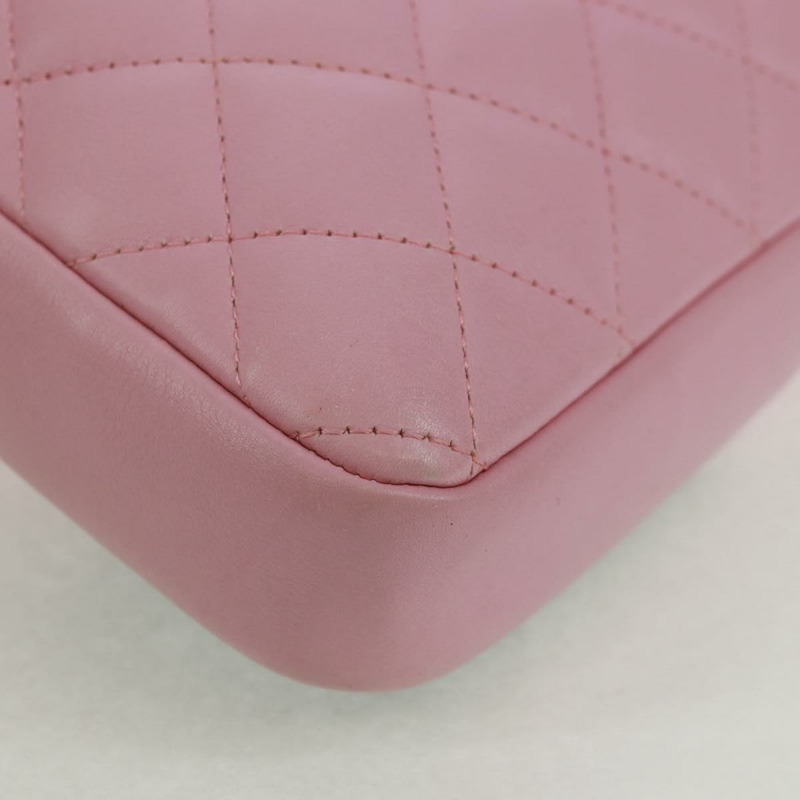 【日本直送】香奈兒 (CHANEL) 絎縫 Cambon 系列單肩包，粉紅銀色雙C標誌皮革，正品編號 mr1826V-15