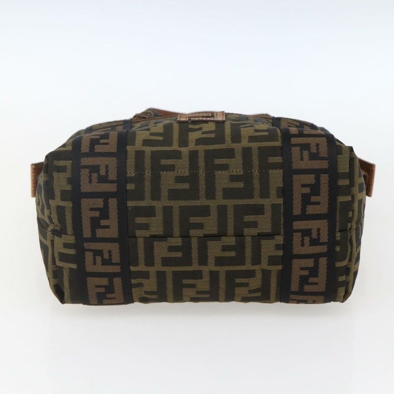 【日本直送】FENDI Zucca帆布手提包 黑色棕色 正品 ki6340-4